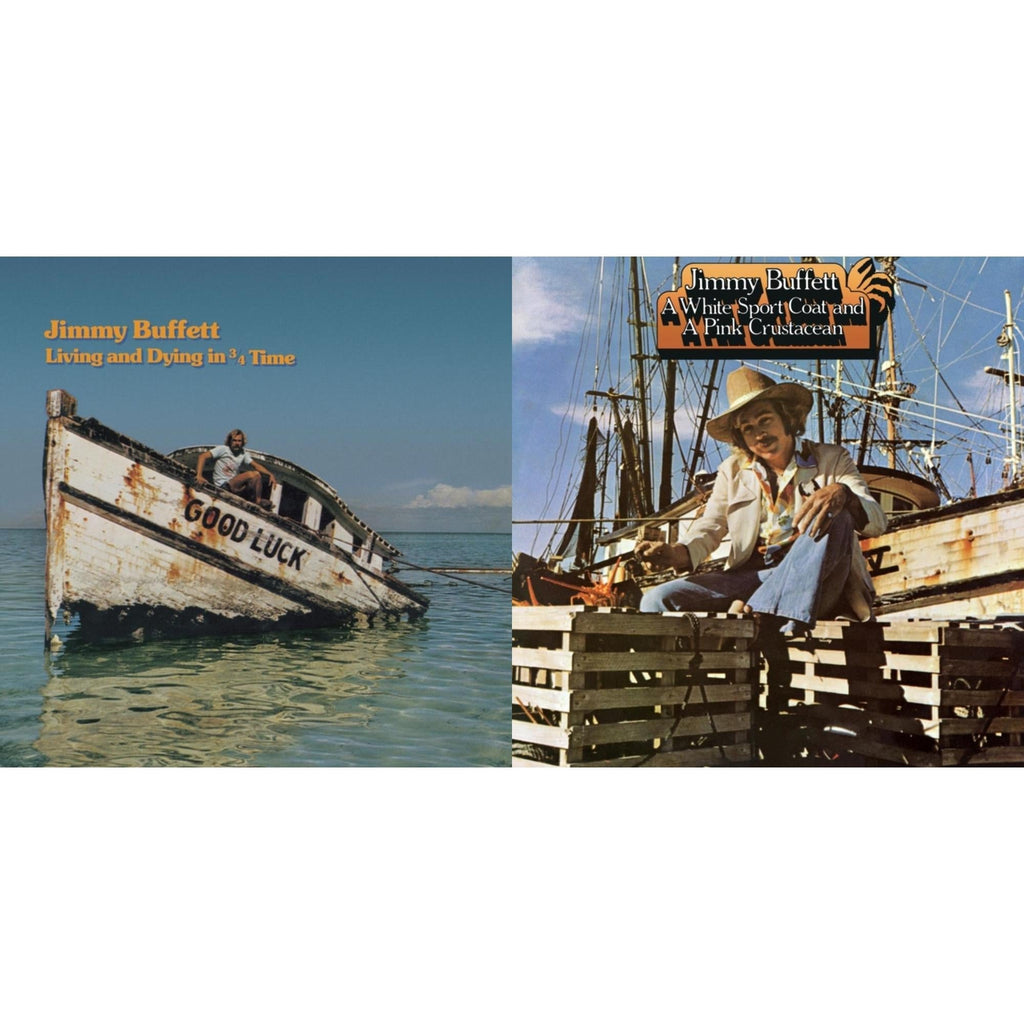 Jimmy Buffett - Living & Dying In 3/4 Time & White Sport Coat & A Pink Crustacean  - LP Vinyl Bundle