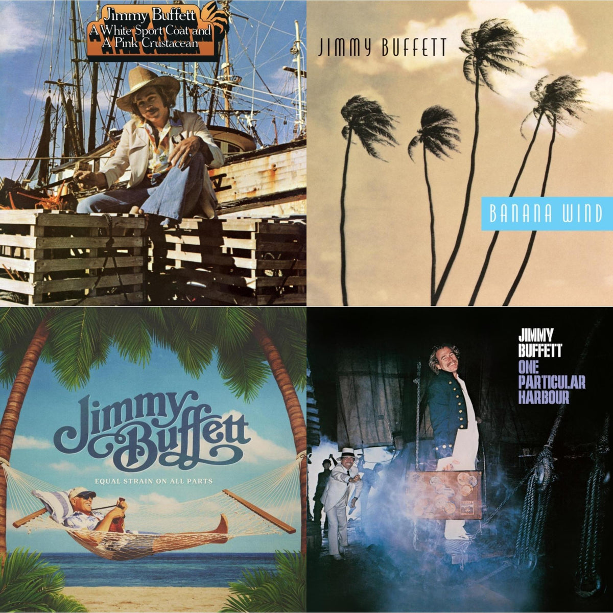 Jimmy Buffett - White Sport Coat & A Pink Crustacean  & Banana Wind (2LP) & Equal Strain On All Parts (Electric Blue Vinyl/2LP) & One Particular Harbour