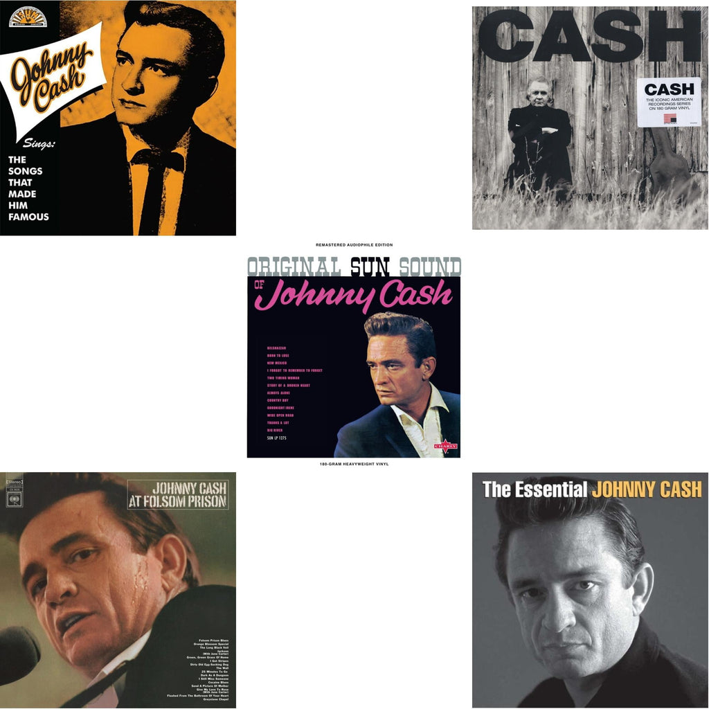 Sings The Songs That Made Him Famous (Remastered 2023) (Tangerine LP Vinyl) & At Folsom Prison & Original Sun Sound Of Johnny Cash & American Ii: Unchained (180G) & Essential Johnny Cash