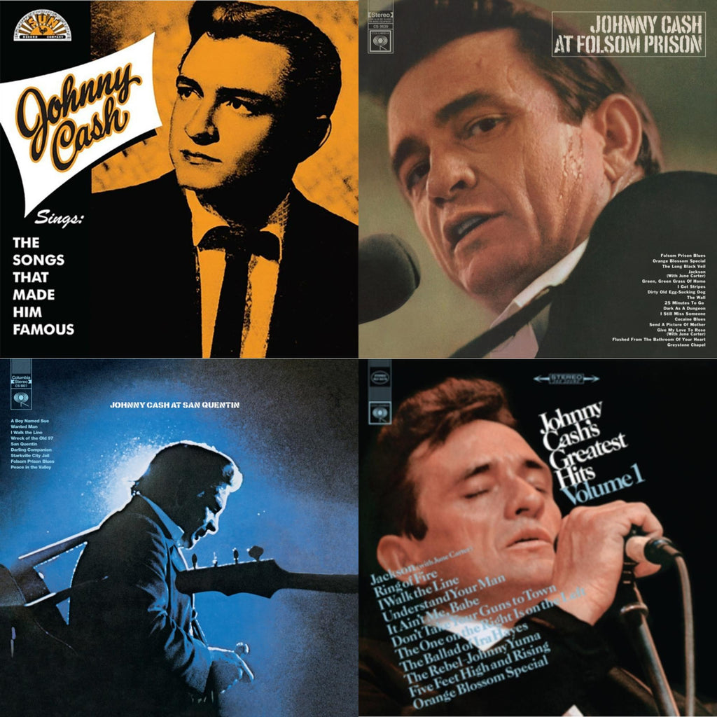 Sings The Songs That Made Him Famous (Remastered 2023) (Tangerine LP Vinyl) & At Folsom Prison & At San Quentin & Greatest Hits, Volume 1