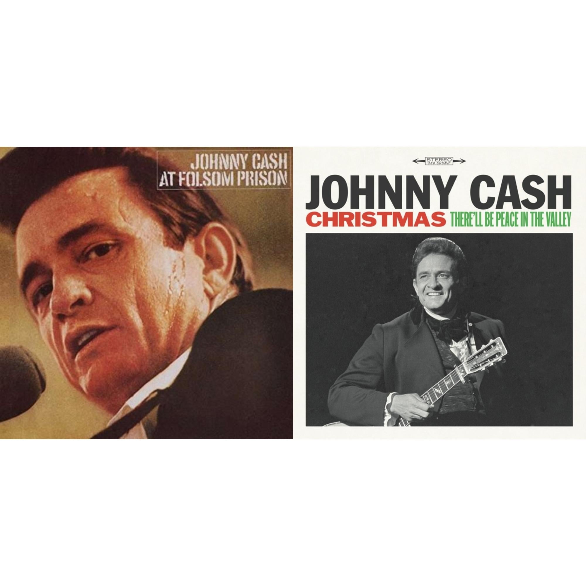 Johnny Cash - At Folsom Prison & Christmas: There'll Be Peace In The Valley - LP Vinyl Bundle
