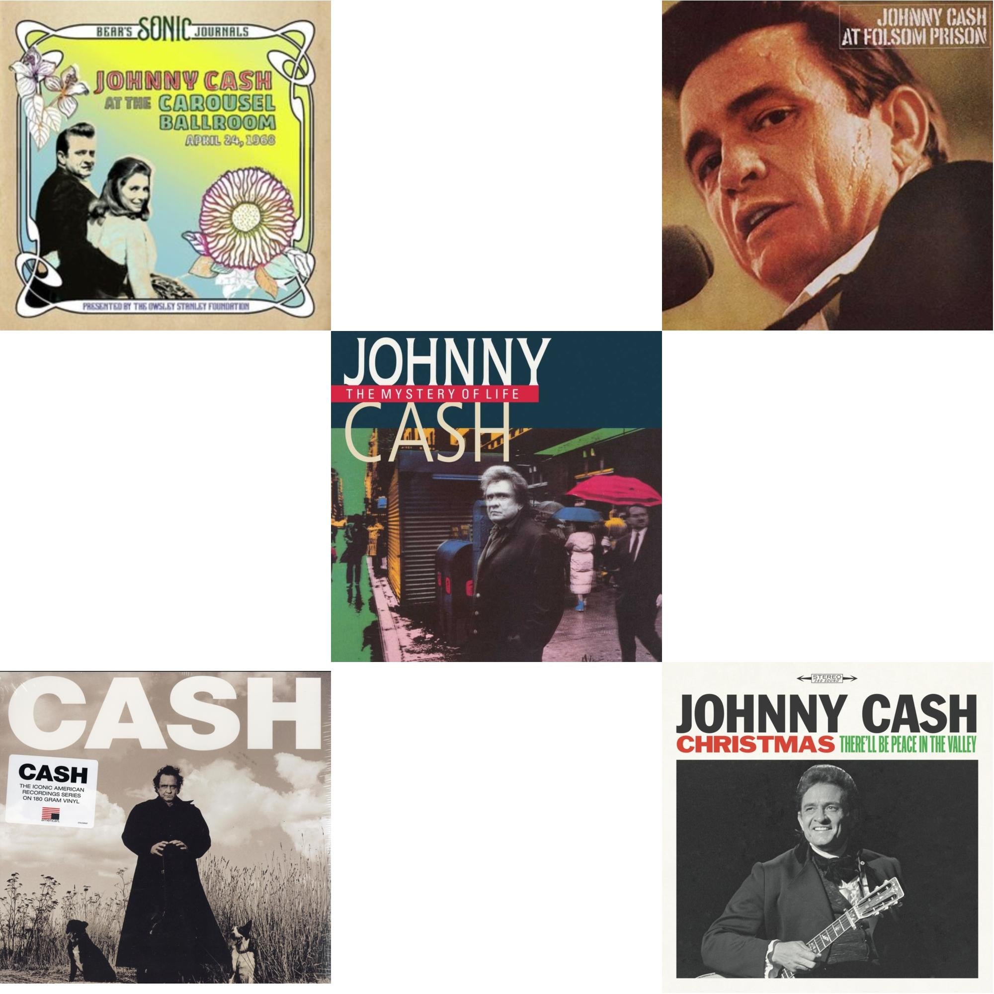 Bear's Sonic Journals: Johnny Cash, At The Carousel Ballroom, April 24, 1968 (2LP) & American Recordings & Mystery Of Life & At Folsom Prison & Christmas: There'll Be Peace In The Valley