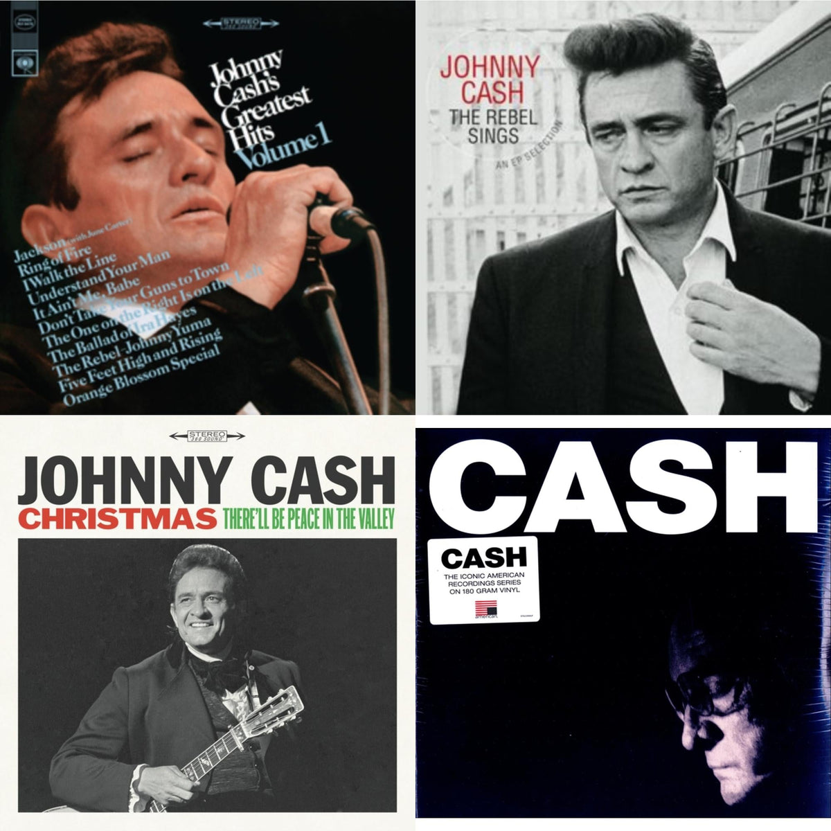 Greatest Hits, Volume 1 & American Iv: The Man Comes Around & Rebel Sings (Crystal Clear & Solid Silver LP Vinyl) & Christmas: There'll Be Peace In The Valley