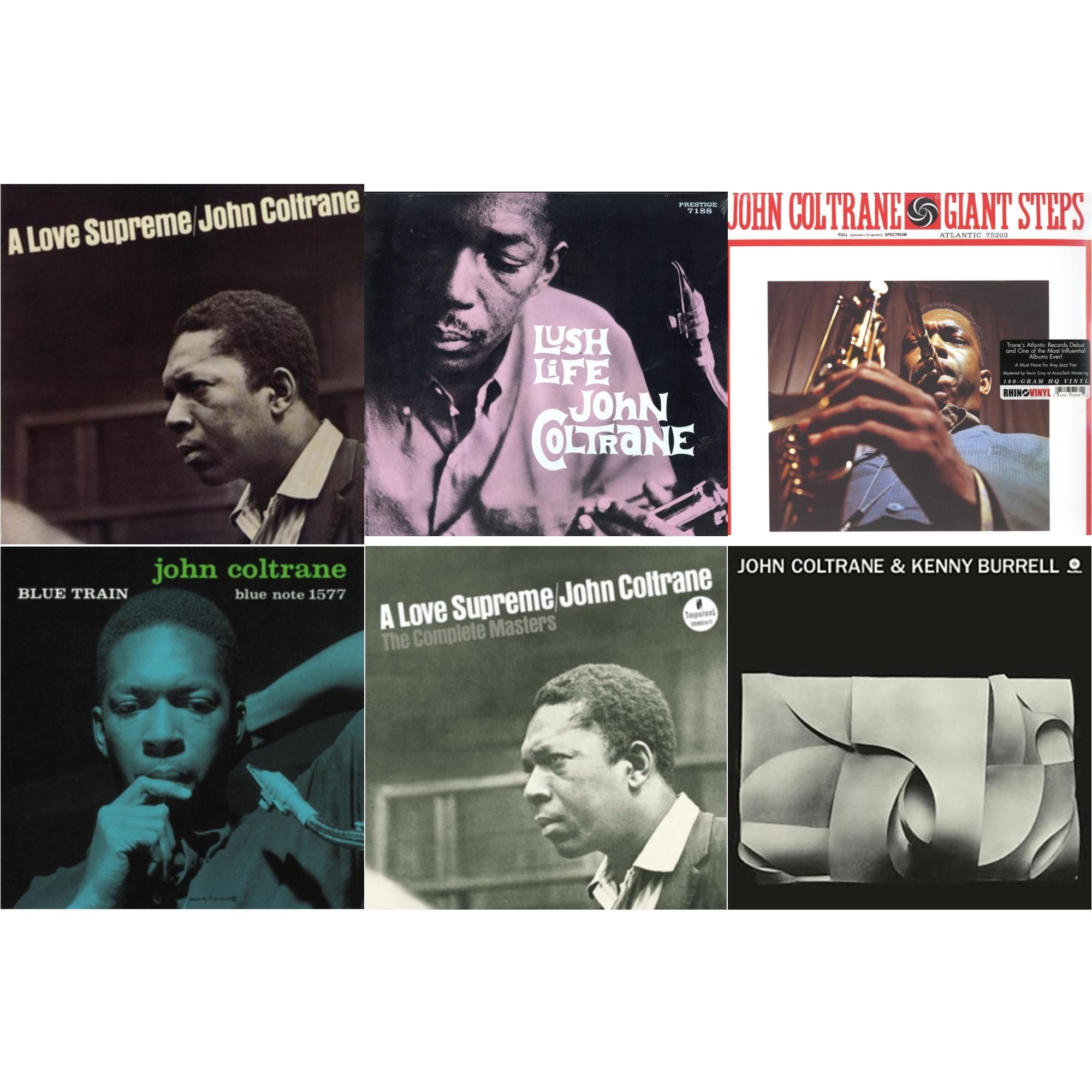John Coltrane - Love Supreme & Lush Life & Giant Steps & Blue Train & Love Supreme: Complete Masters & John Coltrane & Kenny Burrell - LP Vinyl Bundle