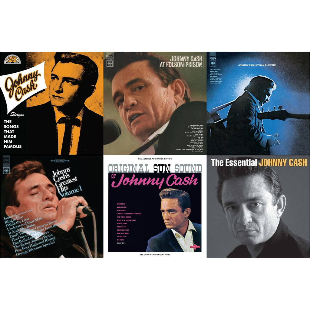 Sings The Songs That Made Him Famous (Remastered 2023) (Tangerine LP Vinyl) & At Folsom Prison & At San Quentin & Greatest Hits, Volume 1 & Original Sun Sound Of Johnny Cash & Essential Johnny Cash