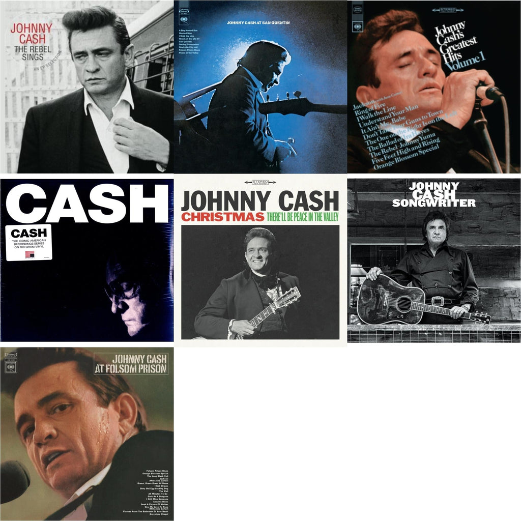 At Folsom Prison & At San Quentin & Greatest Hits, Volume 1 & Songwriter & American Iv: The Man Comes Around & Rebel Sings (Crystal Clear & Solid Silver LP Vinyl) & Christmas: There'll Be Peace In The Valley