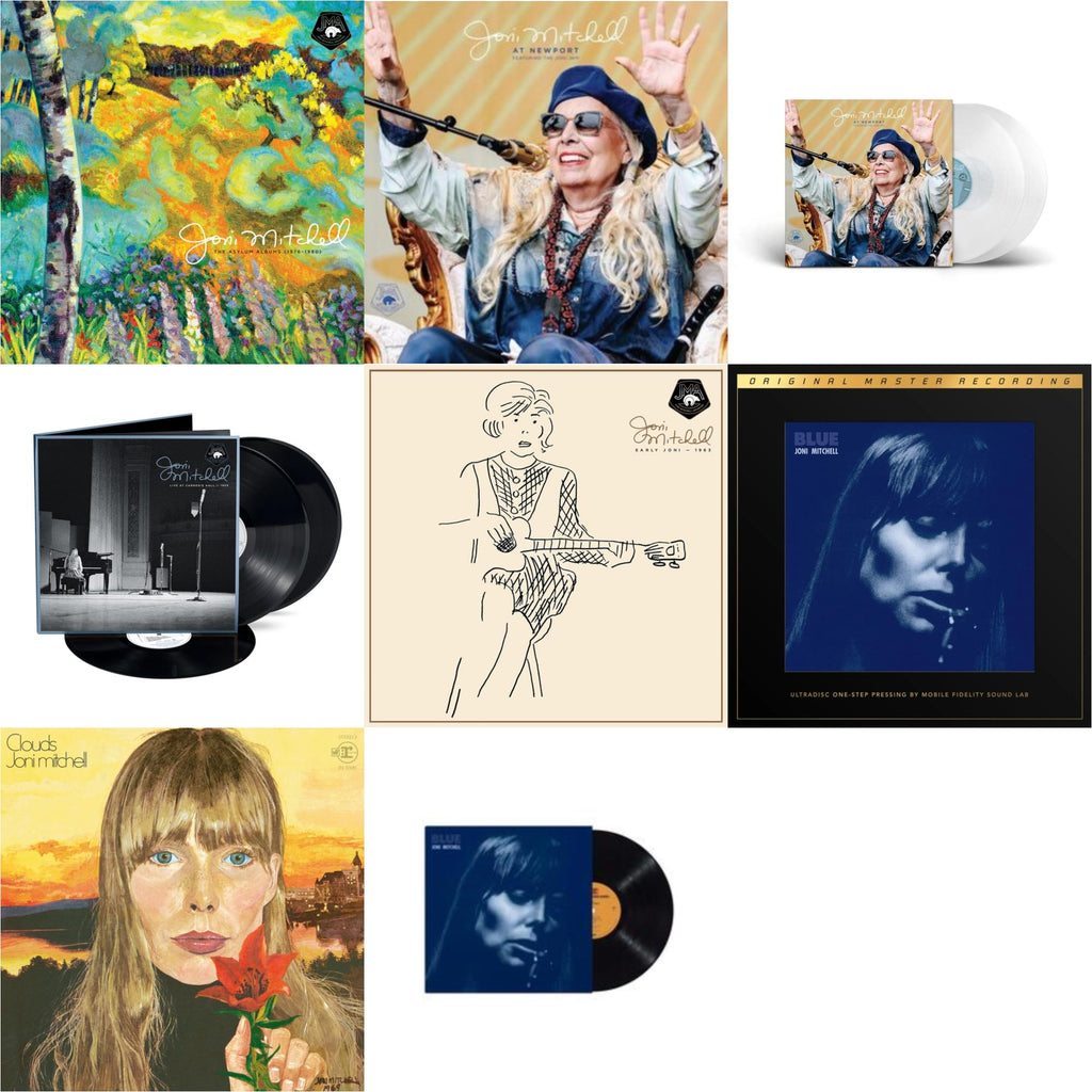 Joni Mitchell - At Newport (2LP/Clear Vinyl) & Asylum Albums (1976-1980) (6LP/180G) & At Newport (2LP) & Blue & Clouds & Live At Carnegie Hall 1969 (3LP) & Early Joni - 1963 & Blue (2LP Box/180G/45RPM Supervinyl Ultradisc One-Step/Limited/Numbered)