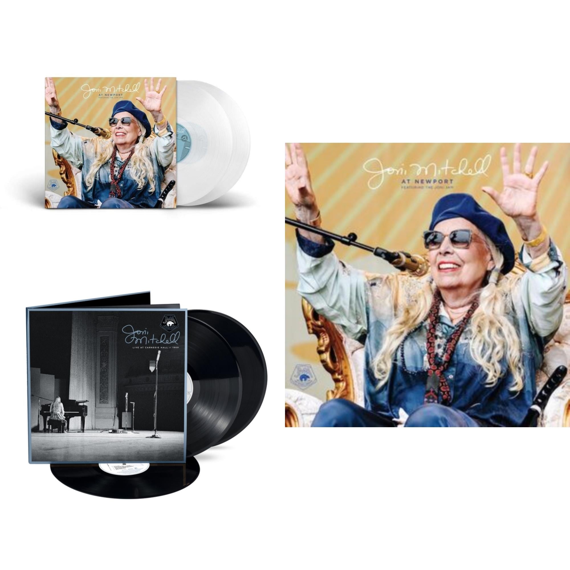Joni Mitchell - At Newport (2LP/Clear Vinyl) & At Newport (2LP) & Live At Carnegie Hall 1969 (3LP)