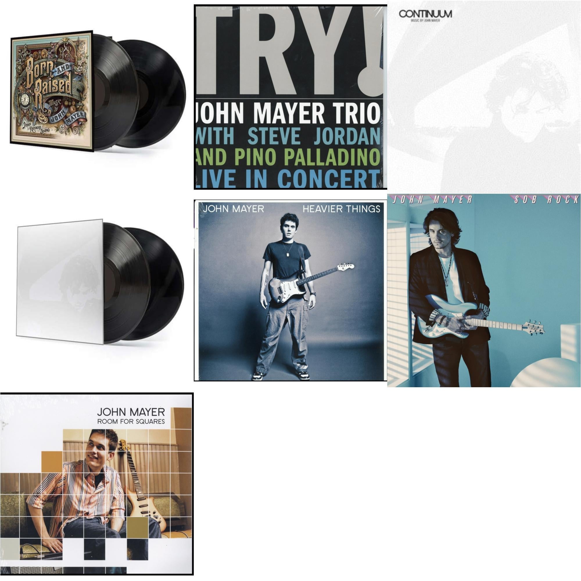 John Mayer - Sob Rock (180G) & Room For Squares & Try: Live In Concert & Born & Raised (2LP/CD/180G/Gatefold) & Continuum (2LP/180G/Revised Standard Package) & Continuum (180G) & Heavier Things (180G)