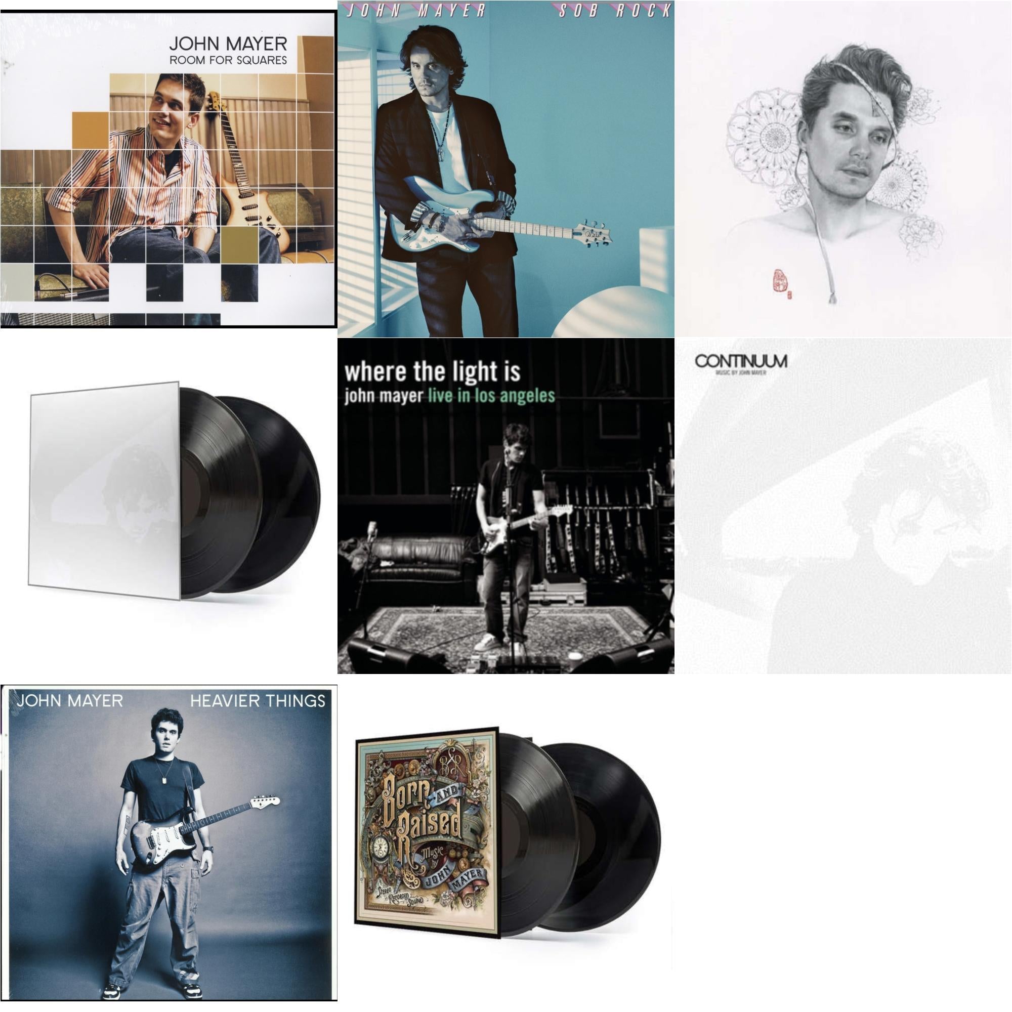 John Mayer - Sob Rock (180G) & Room For Squares & Where The Light Is (4LP) & Born & Raised (2LP/CD/180G/Gatefold) & Continuum (2LP/180G/Revised Standard Package) & Continuum (180G) & Heavier Things (180G) & Search For Everything (2LP/180G/Dl Code)