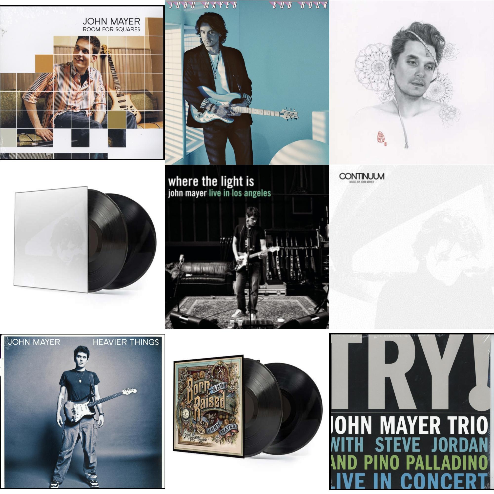 John Mayer - Sob Rock (180G) & Room For Squares & Try: Live In Concert & Where The Light Is (4LP) & Born & Raised (2LP/CD/180G/Gatefold) & Continuum (2LP/180G/Revised Standard Package) & Continuum (180G) & Heavier Things (180G) & Search For