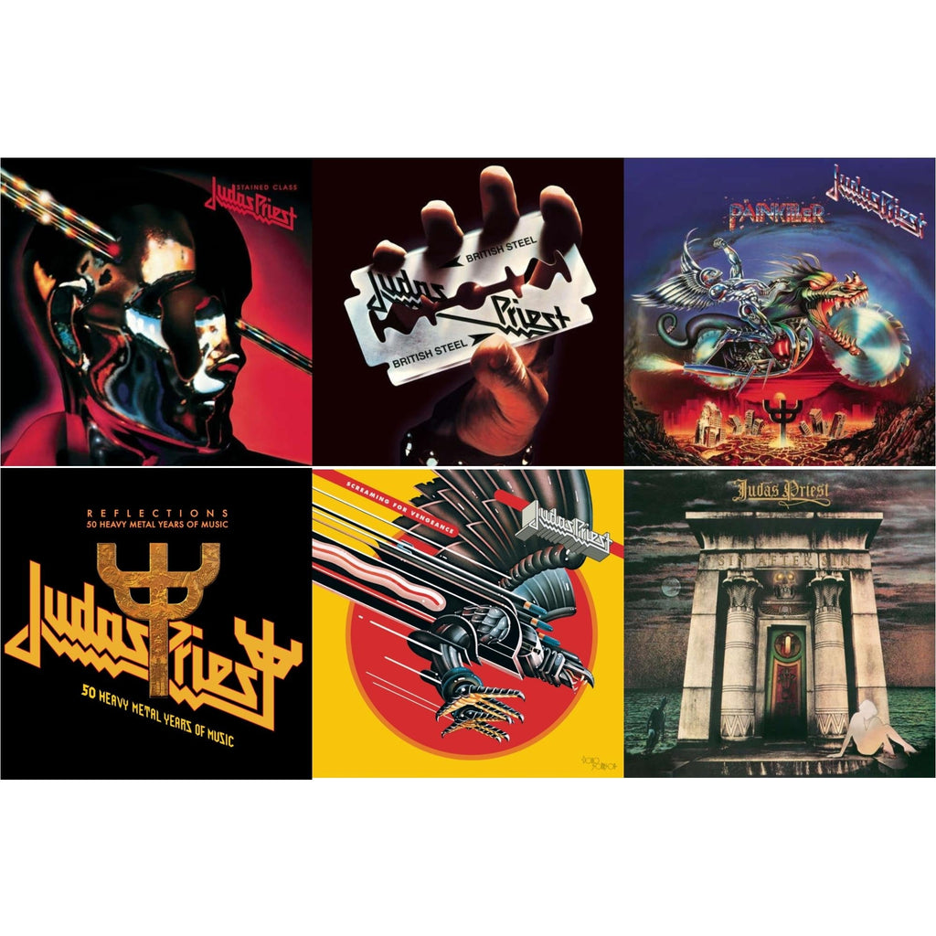 Judas Priest - Stained Class (180G/Dl Card) & British Steel (180G)(Dl Code) & Painkiller (180G/Dl Card) & Reflections - 50 Heavy Metal Years Of Music (2LP/180G/Red Vinyl) & Screaming For Vengeance (180G/Dl Card) & Sin After Sin (180G/Dl Card)