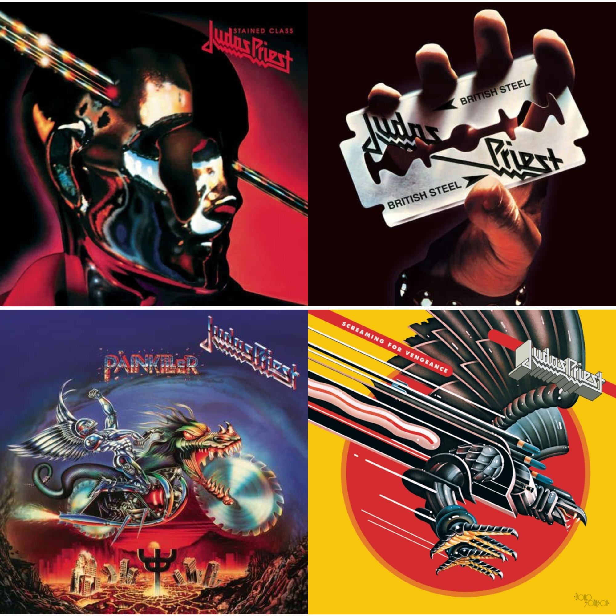 Judas Priest - Stained Class (180G/Dl Card) & British Steel (180G)(Dl Code) & Painkiller (180G/Dl Card) & Screaming For Vengeance (180G/Dl Card) - LP Vinyl Bundle
