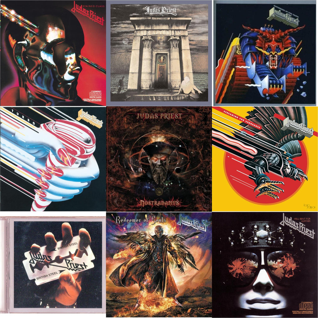 Defenders Of The Faith & British Steel & Nostradamus & Stained Class & Turbo & Hell Bent For Leather & Screaming For Vengeance & Sin After Sin & Redeemer Of Souls
