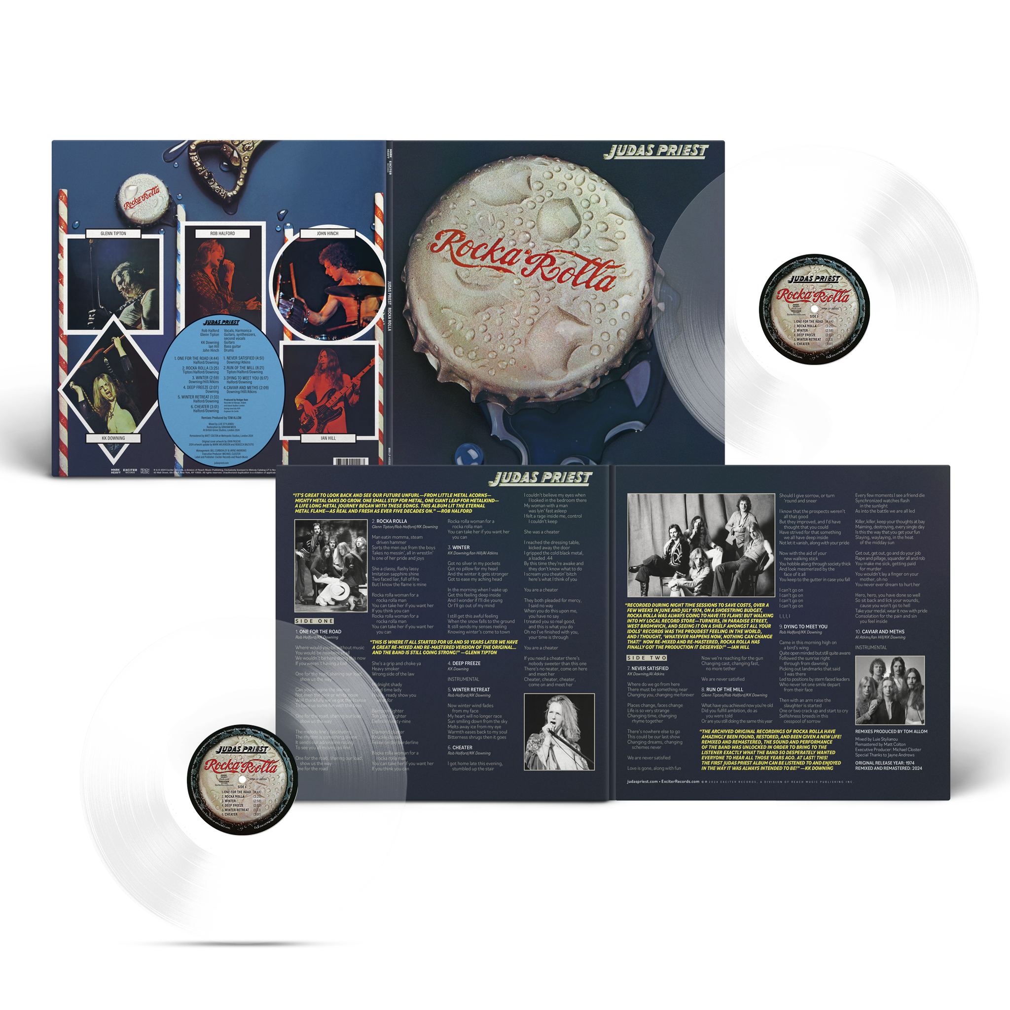 Judas Priest - Rocka Rolla 50th Anniversary Glass Clear Vinyl Record