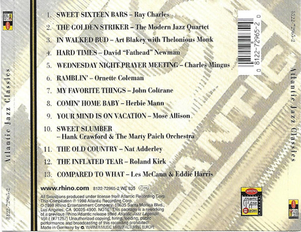 Jazz Classics Music CD