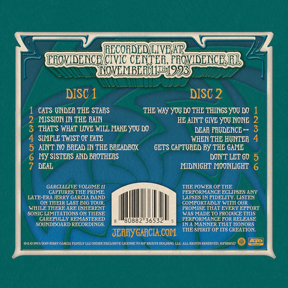 Jerry Garcia – GarciaLive Vol. 11: November 11th, 1993 Providence Civic Center (2-CD) Music CD