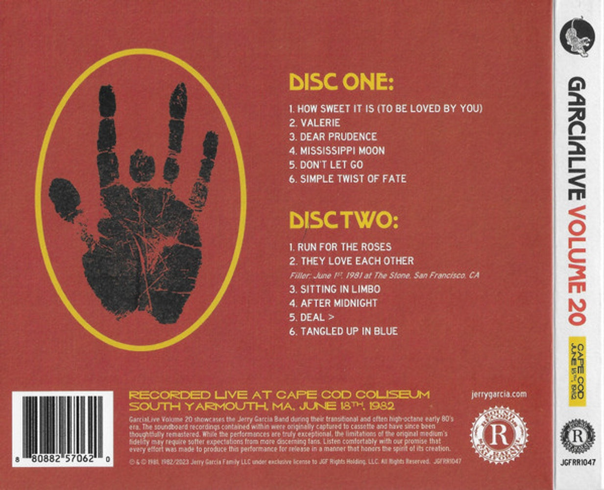 Jerry Garcia – GarciaLive Vol. 20: June 18th, 1982 - Cape Cod Coliseum (2-CD) Music CD