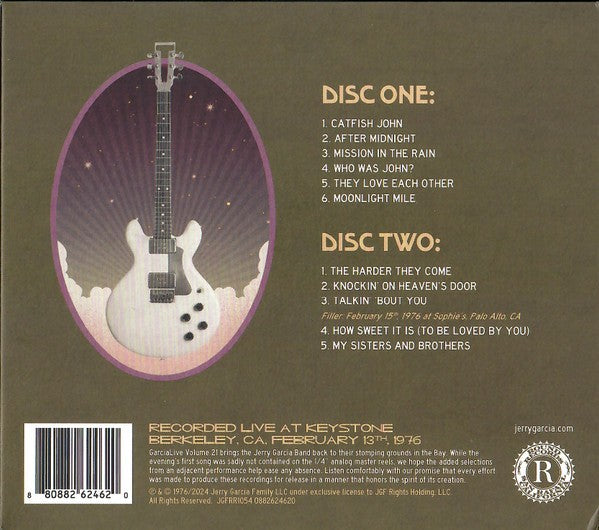 Jerry Garcia – GarciaLive Vol. 21: February 13th, 1976 - Keystone (2-CD) Music CD
