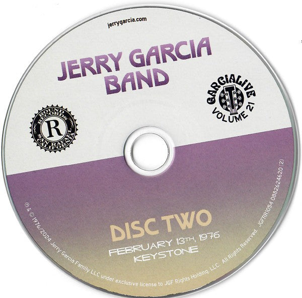 Jerry Garcia – GarciaLive Vol. 21: February 13th, 1976 - Keystone (2-CD) Music CD