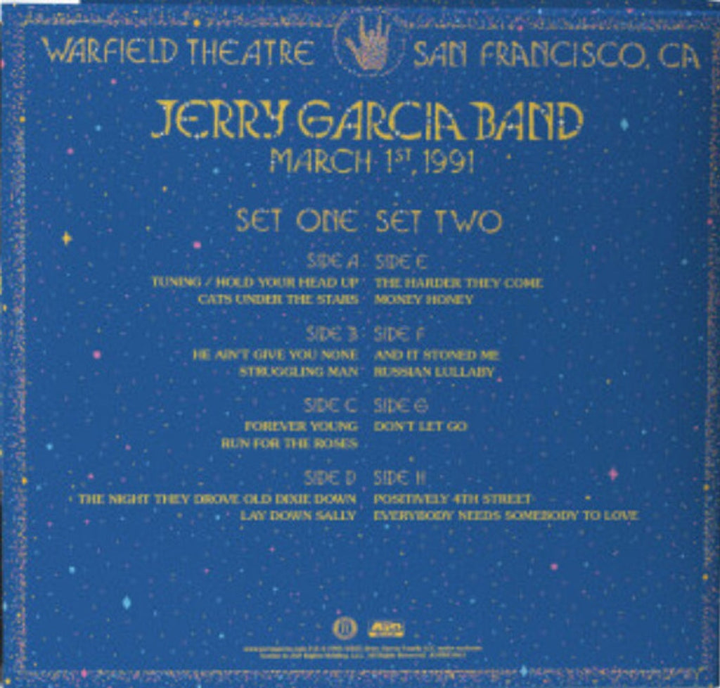 Jerry Garcia – Live At The Warfield: March 1st, 1991 (4-LP Vinyl) Vinyl Record