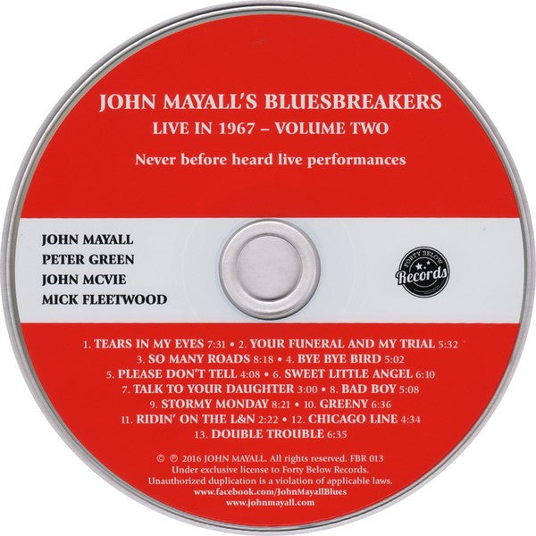 John Mayall / Blues Breakers – Live in 1967- Volume 2 Music CD