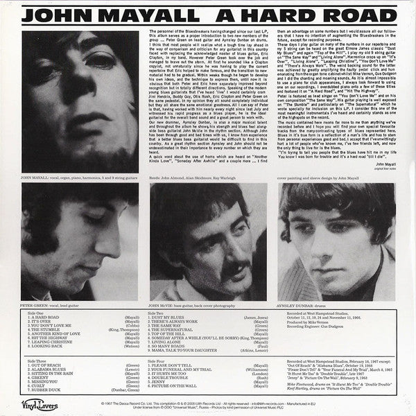 A Hard Road (Bonus Tracks) (2 Lp's) Vinyl Record