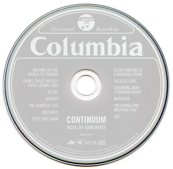John Mayer – Continuum Music CD