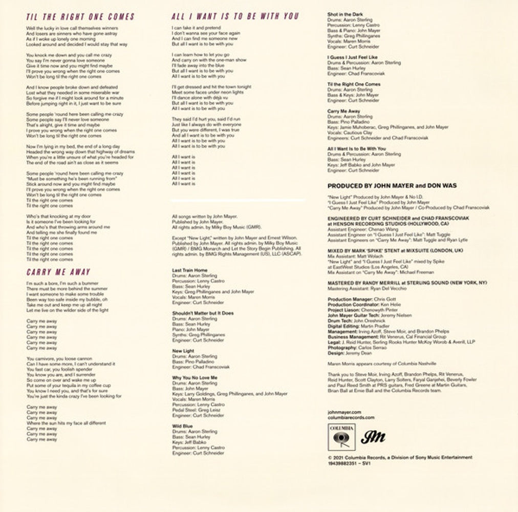 John Mayer – Sob Rock (LP Vinyl) Vinyl Record