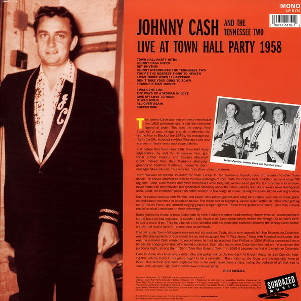 Johnny Cash – Live at Town Hall Party 1958 (LP Vinyl) Vinyl Record