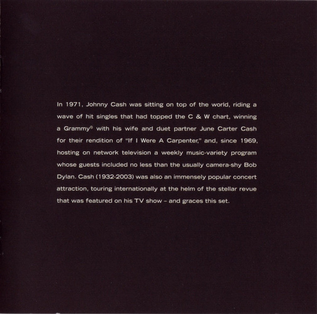 Johnny Cash – Man in Black: Live in Demark 1971 Music CD