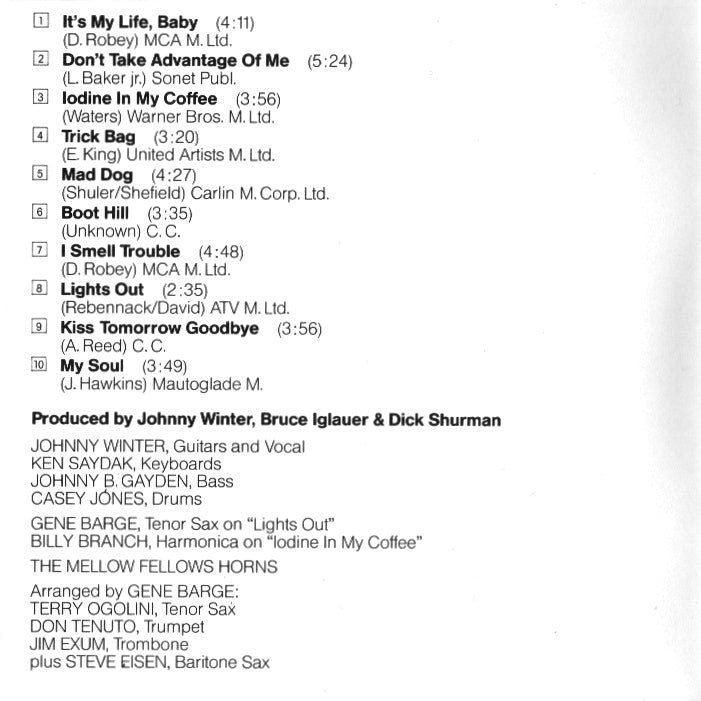 Johnny Winter – Guitar Slinger Music CD