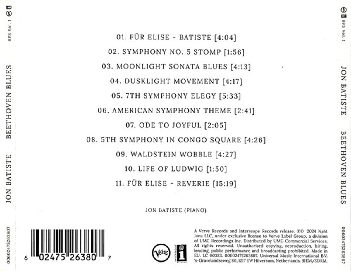 Jon Batiste – Beethoven Blues Music CD