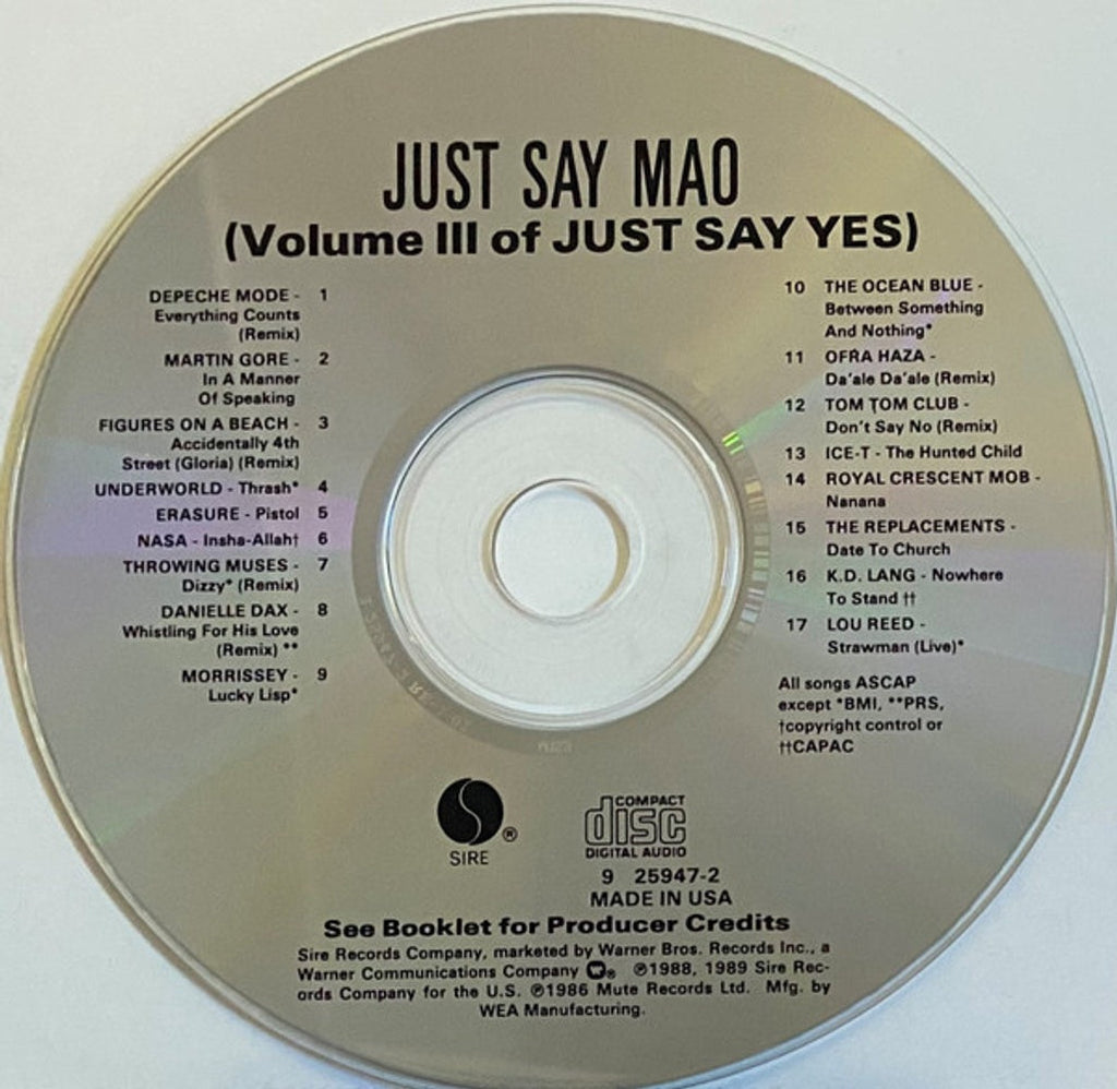 Just Say Mao – Volume III of Just Say Yes Music CD