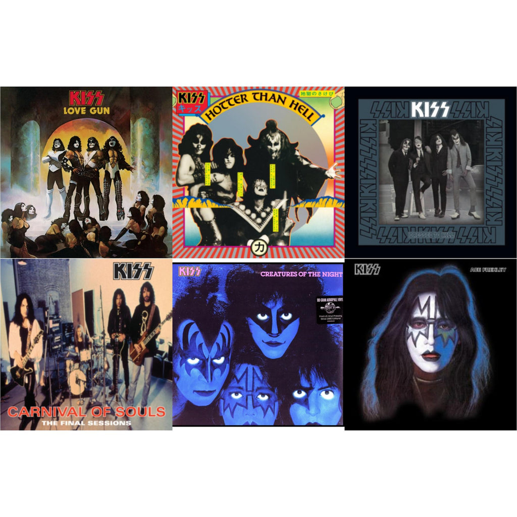 Love Gun (Tangerine/Aqua Splatter LP Vinyl) & Hotter Than Hell & Dressed To Kill & Carnival Of Souls & Creatures Of Night & Ace Frehley
