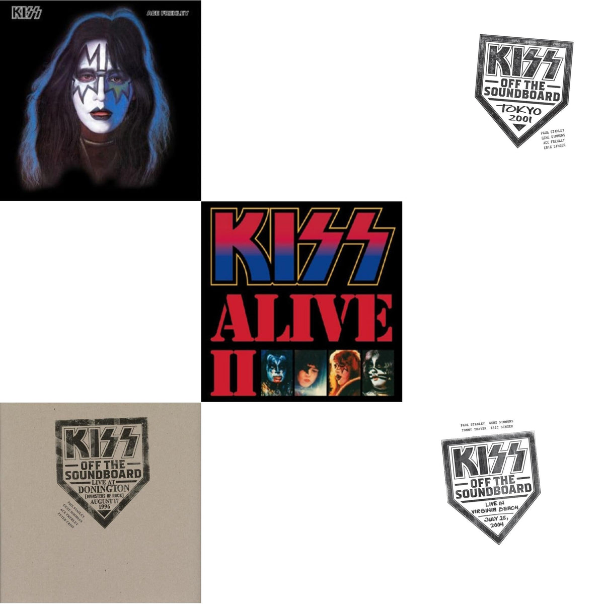 Kiss Off The Soundboard: Tokyo 2001 (3LP) & Kiss Off The Soundboard: Live In Virginia Beach (3LP) & Kiss Off The Soundboard: Donington 1996 (Live) (3LP) & Alive Ii & Ace Frehley