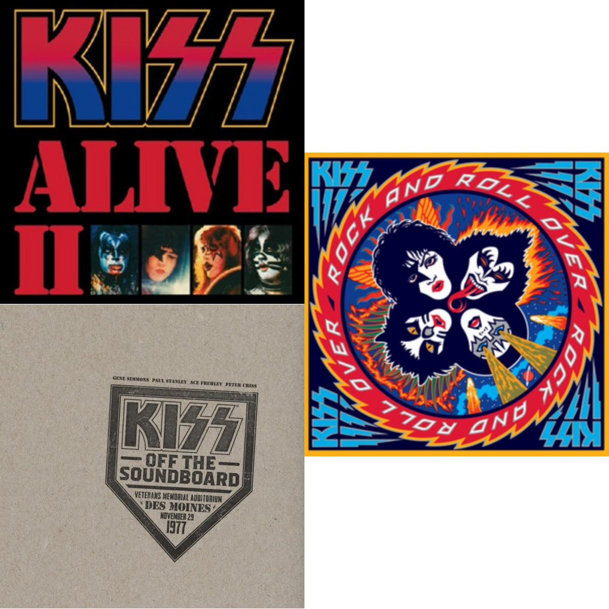 Kiss Off The Soundboard: Live In Des Moines (2LP) & Rock & Roll Over & Alive Ii