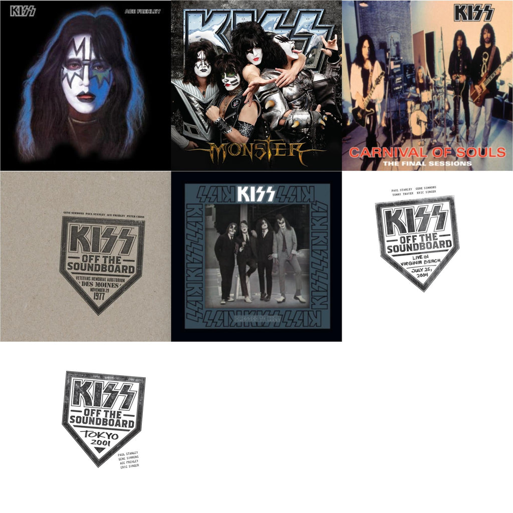 Kiss Off The Soundboard: Tokyo 2001 (3LP) & Kiss Off The Soundboard: Live In Virginia Beach (3LP) & Kiss Off The Soundboard: Live In Des Moines (2LP) & Monster & Dressed To Kill & Carnival Of Souls & Ace Frehley