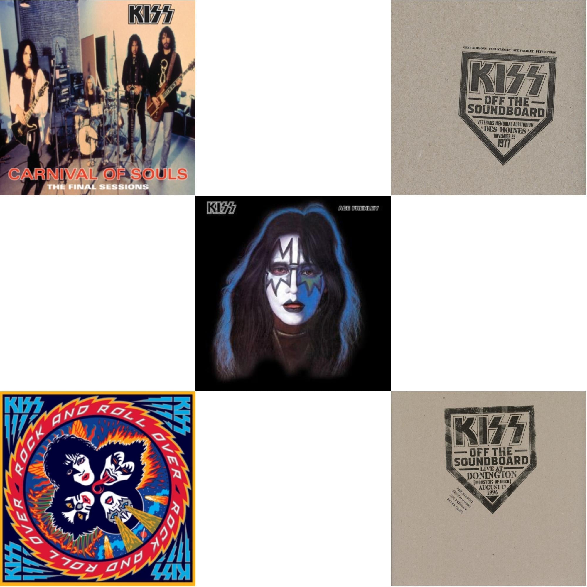 Kiss Off The Soundboard: Donington 1996 (Live) (3LP) & Kiss Off The Soundboard: Live In Des Moines (2LP) & Carnival Of Souls & Rock & Roll Over & Ace Frehley