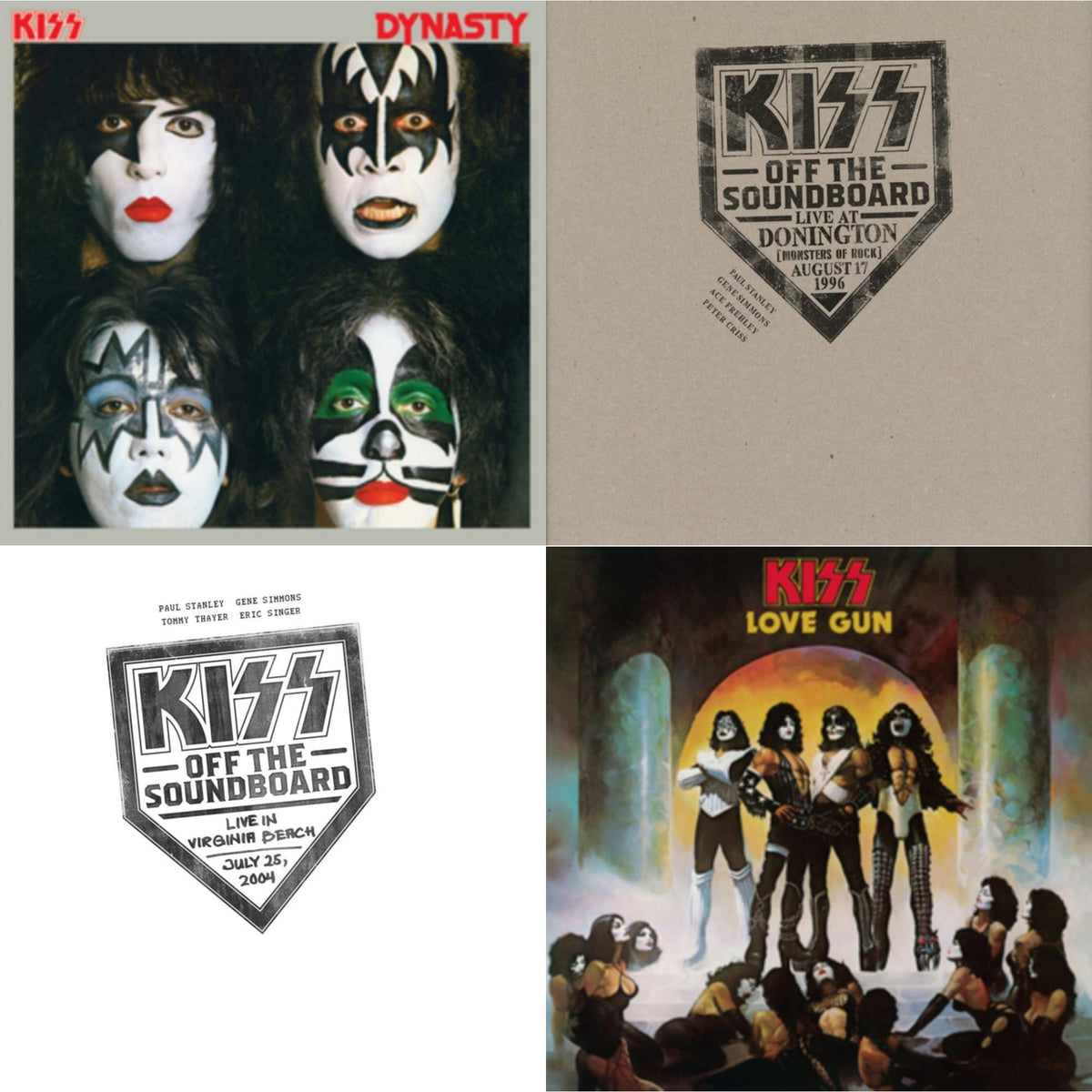 Kiss Off The Soundboard: Live In Virginia Beach (3LP) & Kiss Off The Soundboard: Donington 1996 (Live) (3LP) & Dynasty & Love Gun