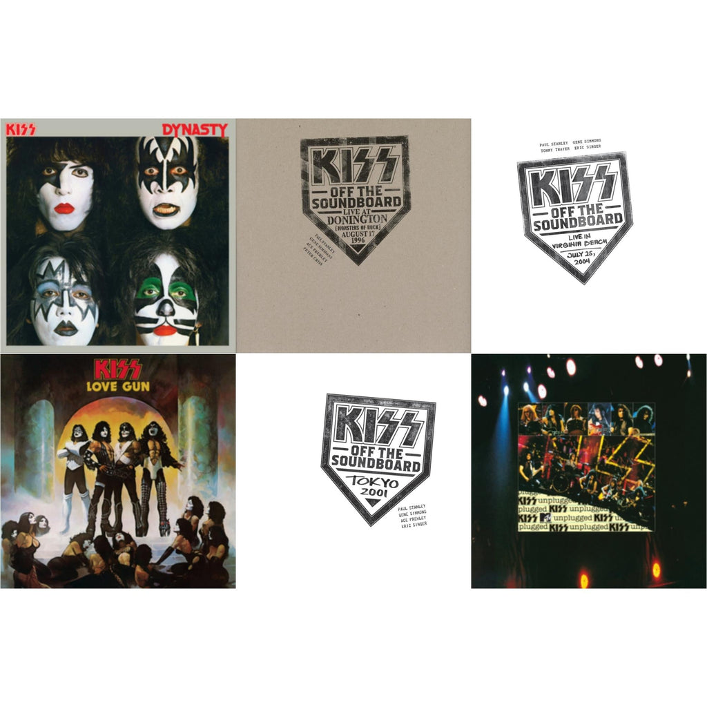 Kiss Off The Soundboard: Tokyo 2001 (3LP) & Kiss Off The Soundboard: Live In Virginia Beach (3LP) & Kiss Off The Soundboard: Donington 1996 (Live) (3LP) & Dynasty & Love Gun & Mtv Unplugged
