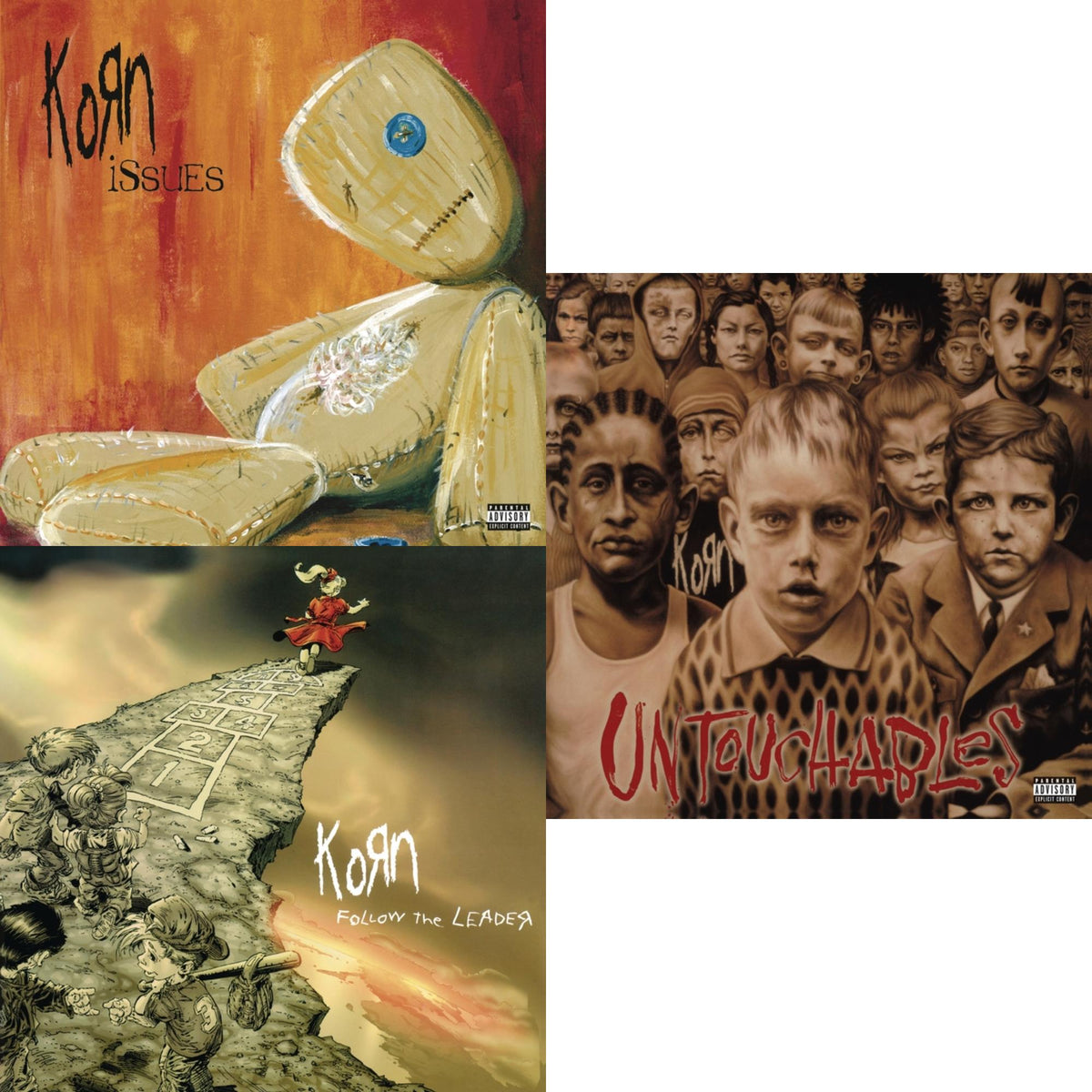 Korn - Issues (X) (2LP/140G) & Follow The Leader (Pa) (2 LP/140G) & Untouchables (X) (2LP/140G)