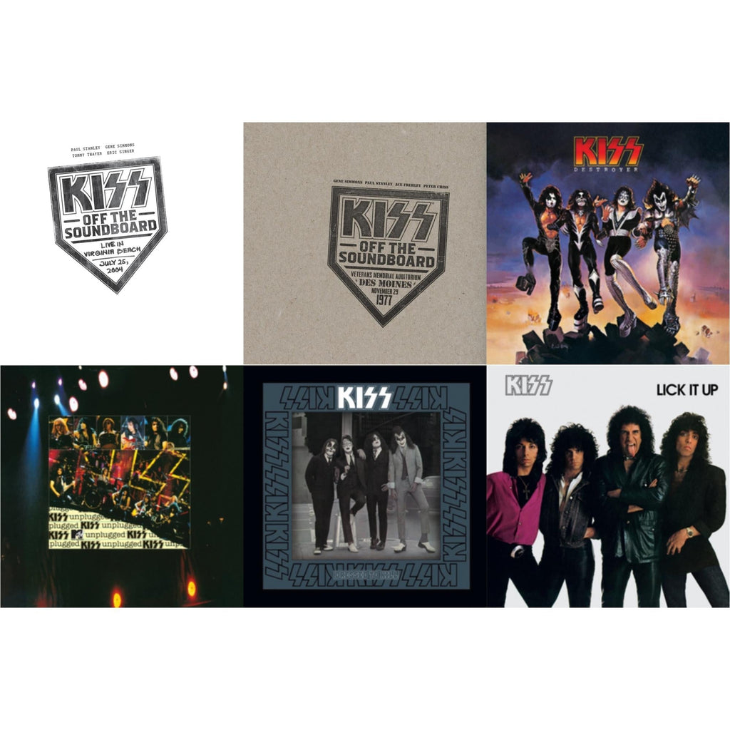Kiss Off The Soundboard: Live In Virginia Beach (3LP) & Kiss Off The Soundboard: Live In Des Moines (2LP) & Destroyer & Lick It Up & Dressed To Kill & Mtv Unplugged