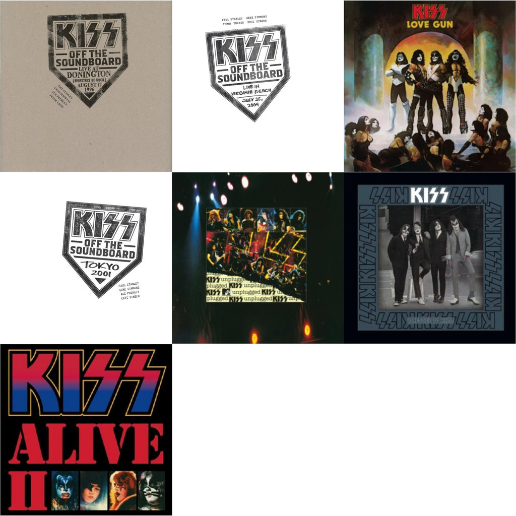Kiss Off The Soundboard: Tokyo 2001 (3LP) & Kiss Off The Soundboard: Live In Virginia Beach (3LP) & Kiss Off The Soundboard: Donington 1996 (Live) (3LP) & Dressed To Kill & Love Gun & Mtv Unplugged & Alive Ii
