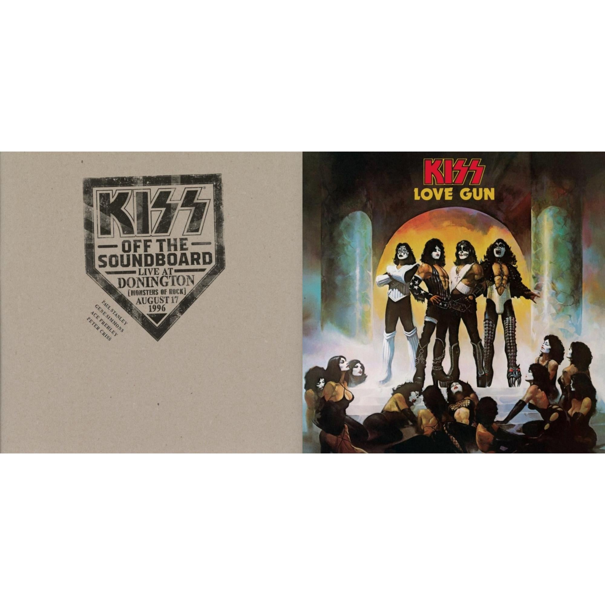Kiss Off The Soundboard: Donington 1996 (Live) (3LP) & Love Gun (Tangerine/Aqua Splatter LP Vinyl)