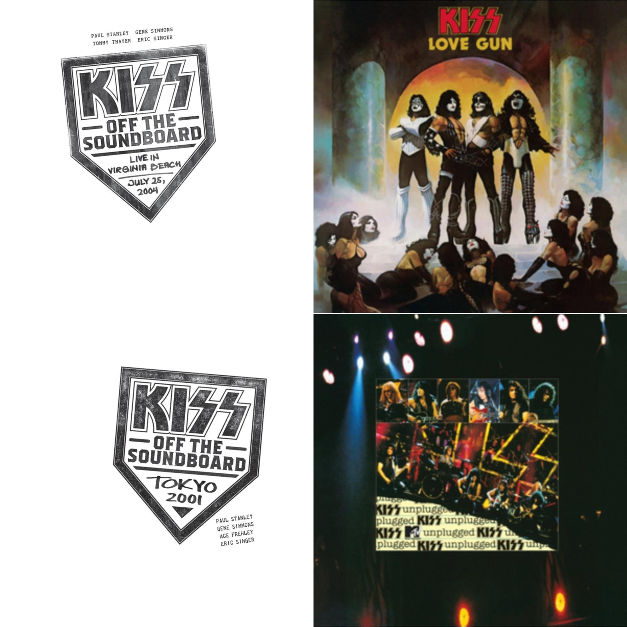 Kiss Off The Soundboard: Tokyo 2001 (3LP) & Kiss Off The Soundboard: Live In Virginia Beach (3LP) & Love Gun & Mtv Unplugged