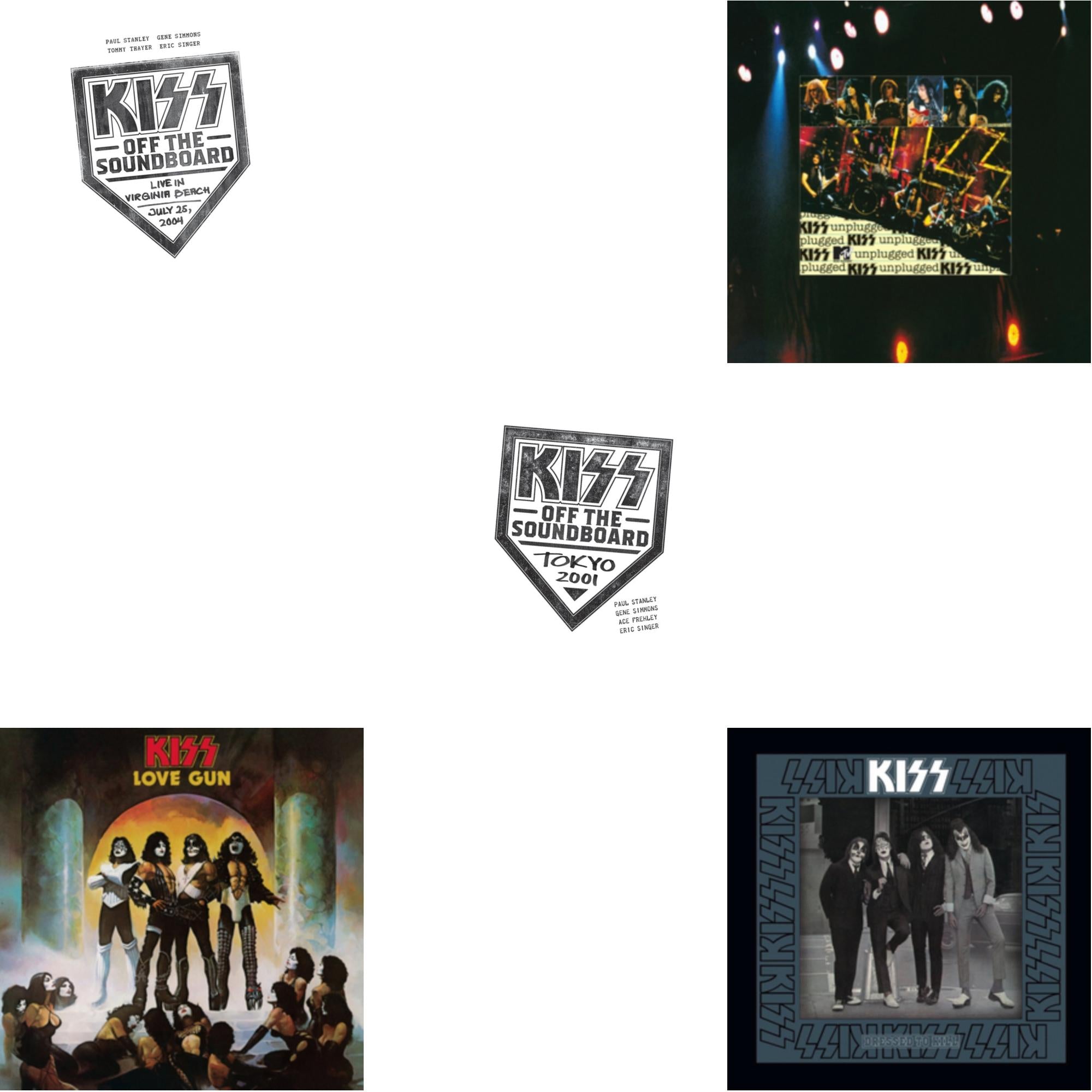 Kiss Off The Soundboard: Tokyo 2001 (3LP) & Kiss Off The Soundboard: Live In Virginia Beach (3LP) & Dressed To Kill & Love Gun & Mtv Unplugged