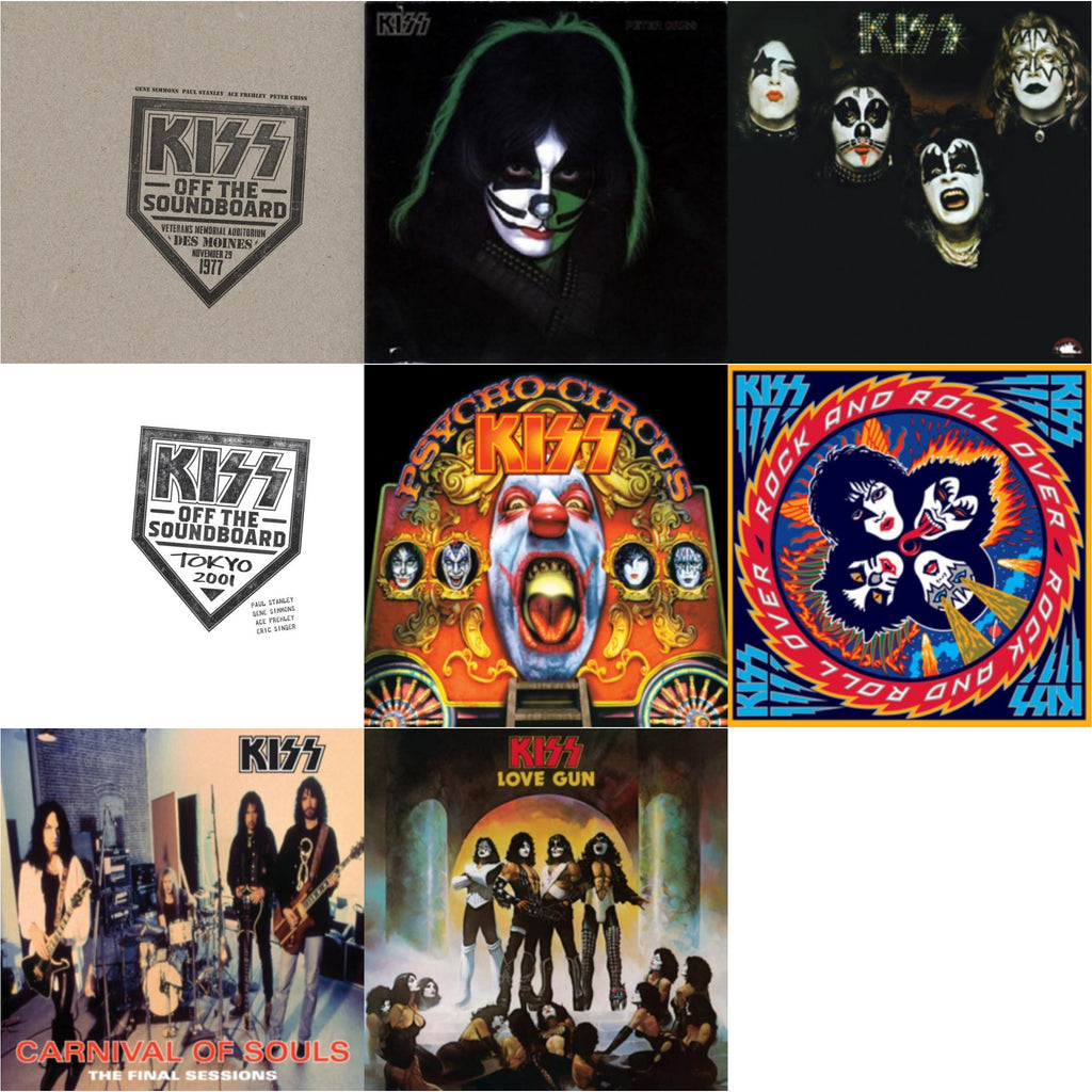 Kiss Off The Soundboard: Tokyo 2001 (3LP) & Kiss Off The Soundboard: Live In Des Moines (2LP) & Kiss & Psycho Circus & Carnival Of Souls & Love Gun & Rock & Roll Over & Peter Criss