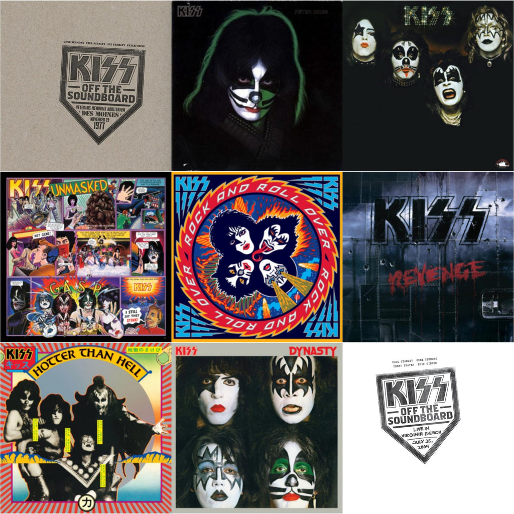 Kiss Off The Soundboard: Live In Virginia Beach (3LP) & Kiss Off The Soundboard: Live In Des Moines (2LP) & Kiss & Revenge & Dynasty & Hotter Than Hell & Unmasked & Rock & Roll Over & Peter Criss