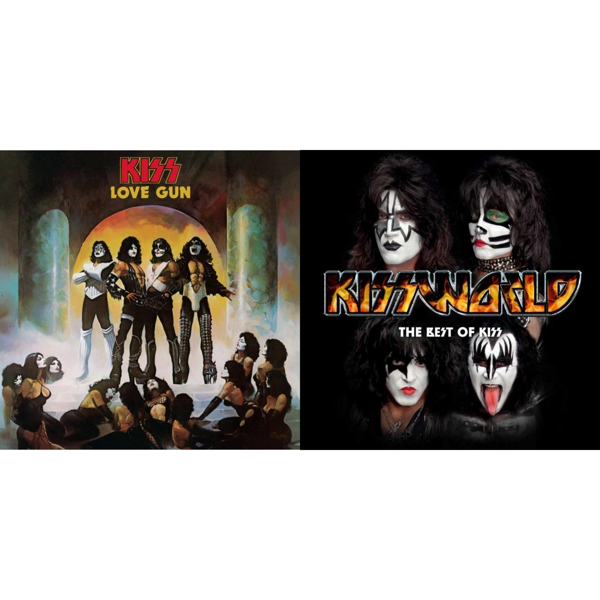 Love Gun (Tangerine/Aqua Splatter LP Vinyl) & Kissworld - The Best Of Kiss (2 LP)